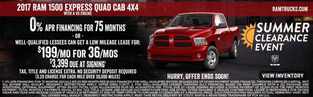 Ram 1500 $199 for 36 months lease
